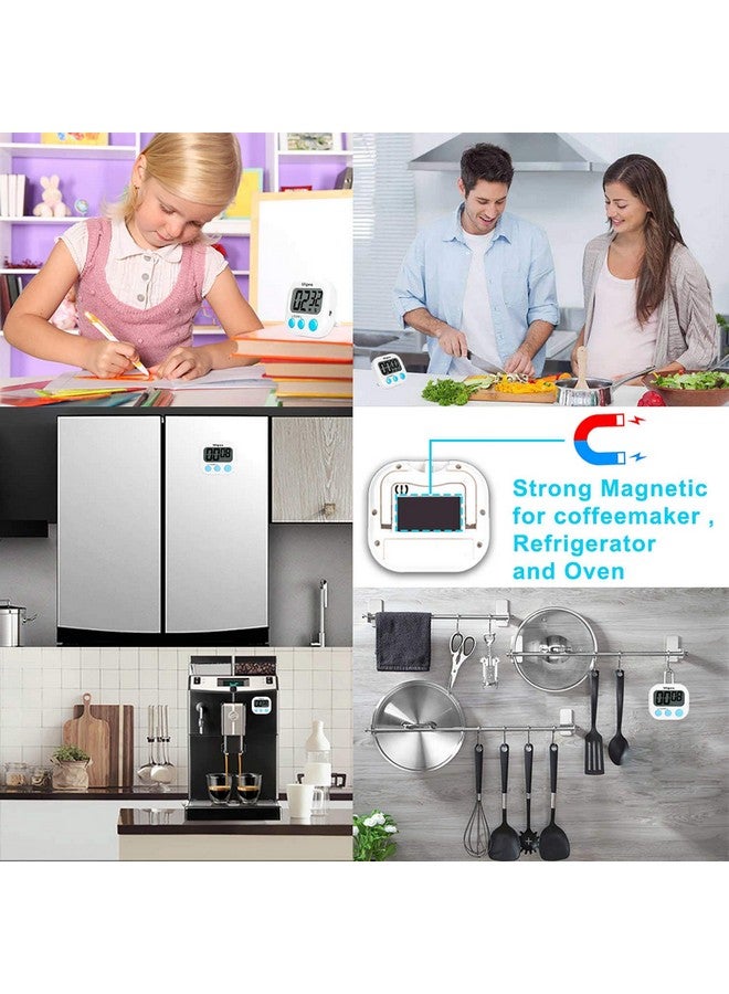 Uigos 2 Pack Digital Kitchen Timer II 2.0, Big Digits, Loud Alarm, Magnetic Backing, Stand, for Cooking Baking Sports Games Office (White) (2 Pack) - Image 5