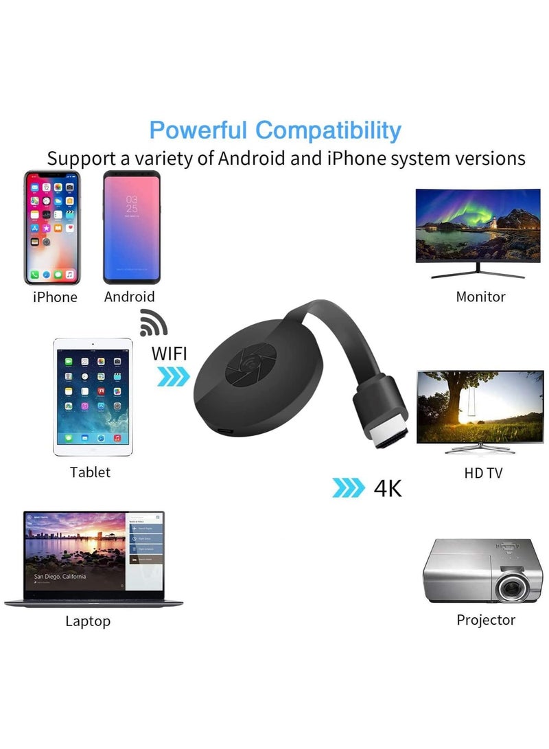 Beauenty Mobile Phone Wireless Projection Device G2 Same Screen HD 4K Push Treasure WiFi Projection Screen HDMI Dongle, Black - Image 4