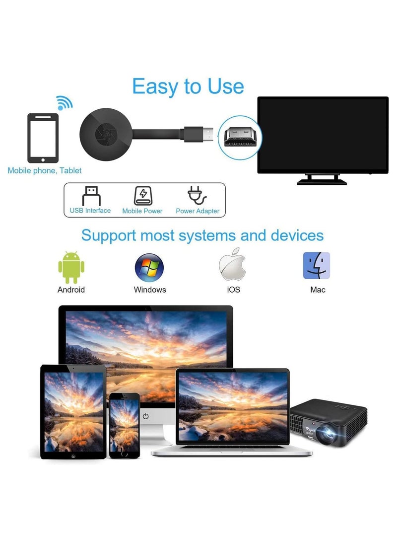 Beauenty Mobile Phone Wireless Projection Device G2 Same Screen HD 4K Push Treasure WiFi Projection Screen HDMI Dongle, Black - Image 3