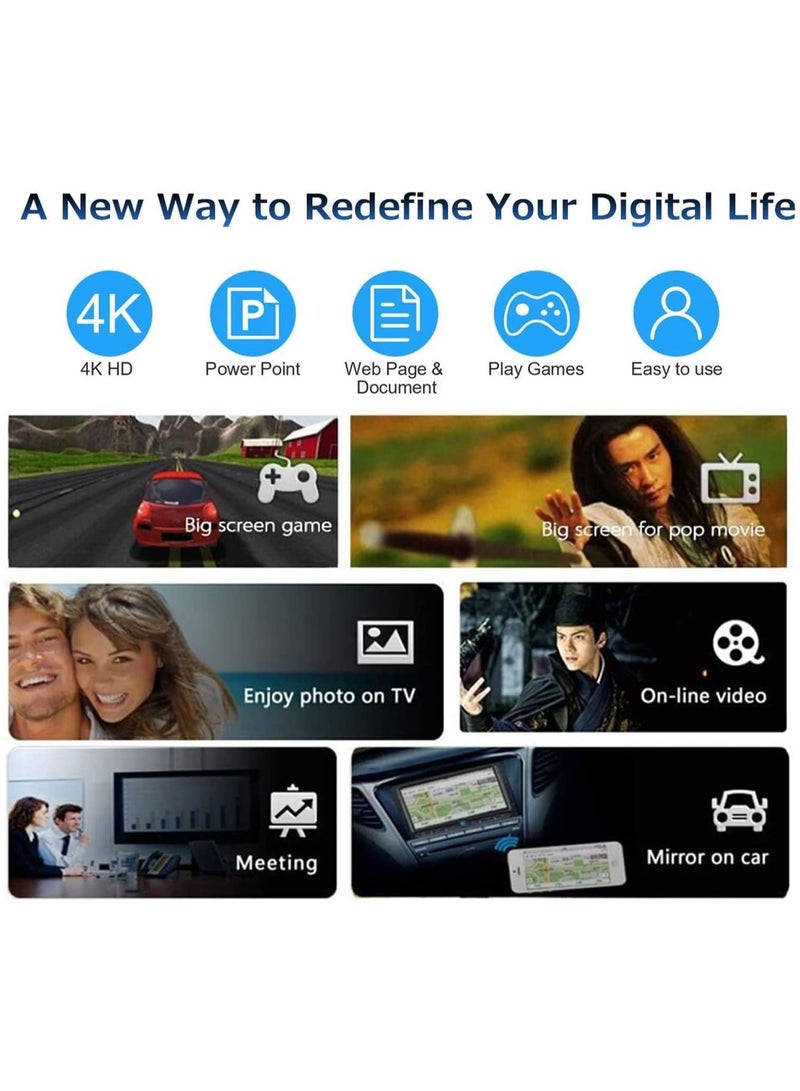 Beauenty Mobile Phone Wireless Projection Device G2 Same Screen HD 4K Push Treasure WiFi Projection Screen HDMI Dongle, Black - Image 2