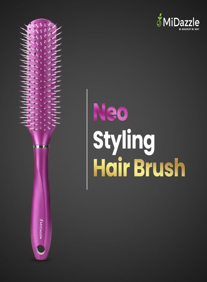 Midazzle Styling Flat (NEO) Hair Brush | Professional Detangling & Straightening Brush for Smooth, Frizz-Free Hair | Suitable for Women & Men (MIHB0038) - Image 2