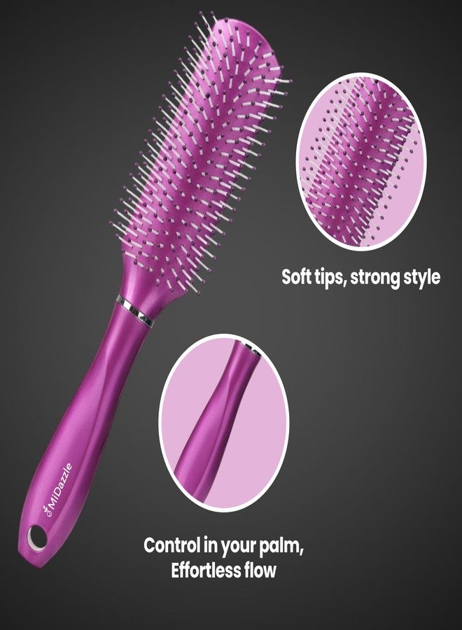 Midazzle Styling Flat (NEO) Hair Brush | Professional Detangling & Straightening Brush for Smooth, Frizz-Free Hair | Suitable for Women & Men (MIHB0038) - Image 4