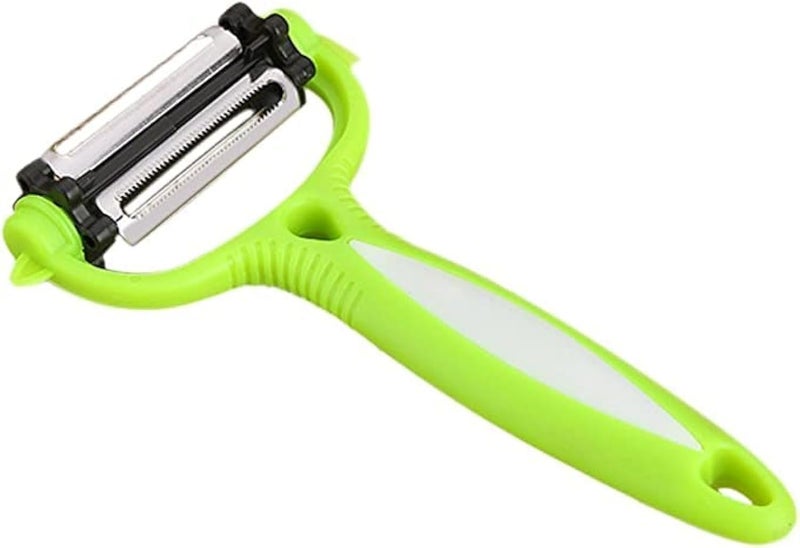 ECVV 3-in-1 Rotatable Stainless Steel Blade Peelers for Kitchen | Potato | Apple Vegetable Peelers for Kitchen | Carrot and Potato Peeler | Non-Slip Comfortable Handle (Random Color) - Image 1