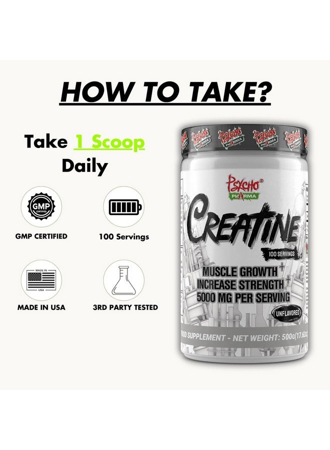 Psycho Pharma Creatine - 5g of Premium Creatine Monohydrate per Serving, 100 Servings - Image 5