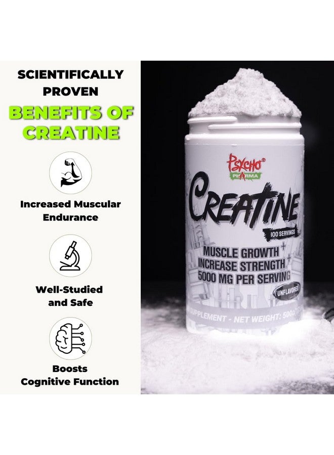 Psycho Pharma Creatine - 5g of Premium Creatine Monohydrate per Serving, 100 Servings - Image 4