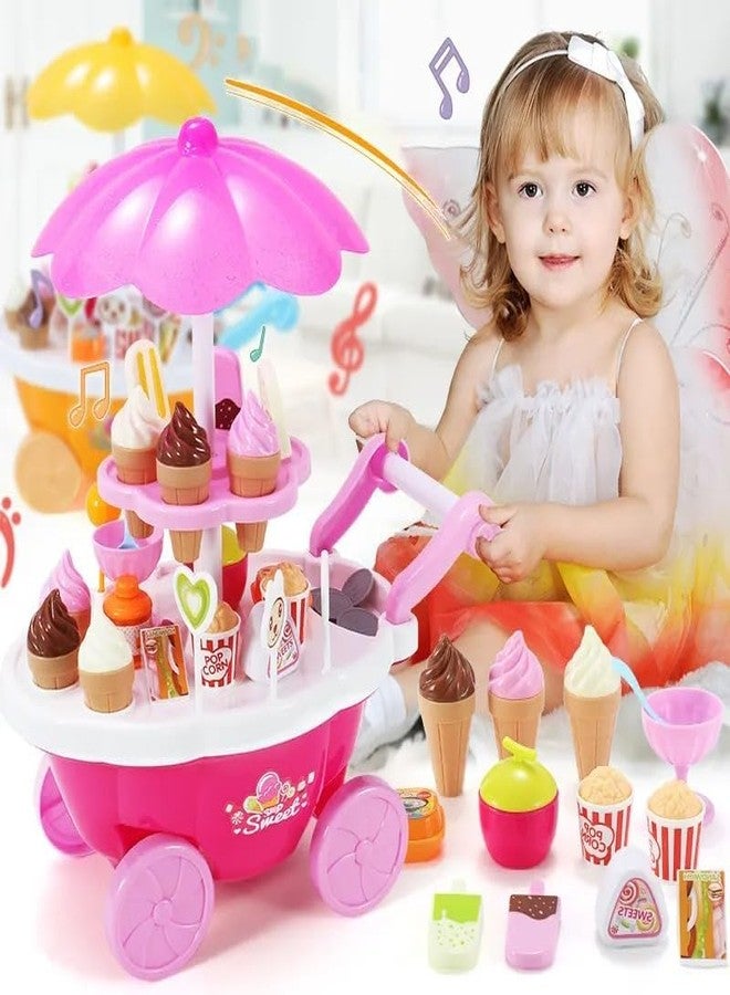 Goyal's Ice Cream Toy Sweet Cart Play Set for Kids Pretend Play Food - Educational Ice-Cream Trolley Truck Great Gift for Girls and Boys Ages 3-12 Years Old ( Non Musical) - Image 1