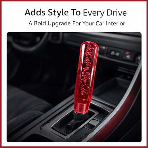 YOURKARTS.COM Gear Shift Knob Crystal Bubble Styling – 15CM Sporty Handle Gear Head for Manual/Automatic Cars (Red) | Universal Interior Mod | car Accessories 2025 - Image 4