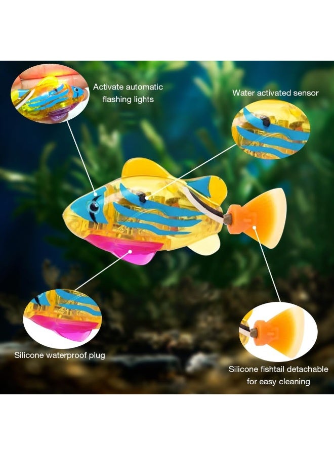 Robo Fish Set of 4 Robo Fish for Children, Robot Fish Bathtub, Floating Fish, Artificial Moving Fish, Reusable Floating Robot Fish with 10 Batteries LED Lights - Image 4