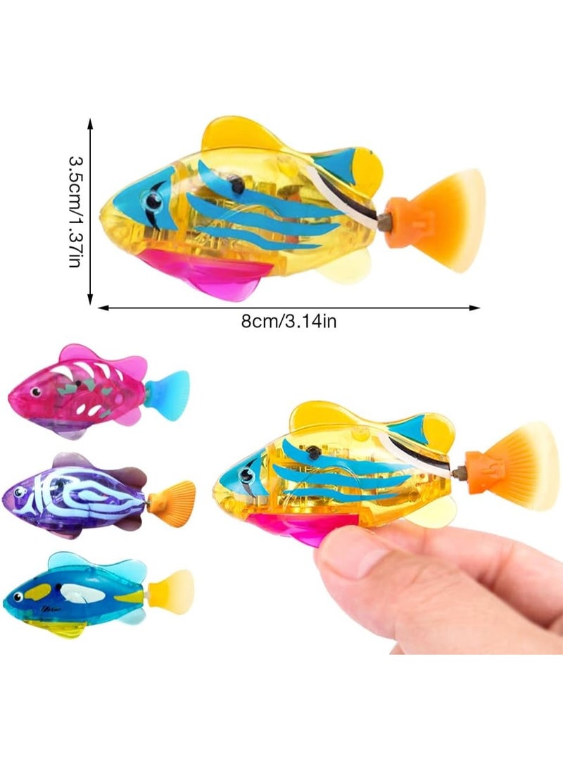Robo Fish Set of 4 Robo Fish for Children, Robot Fish Bathtub, Floating Fish, Artificial Moving Fish, Reusable Floating Robot Fish with 10 Batteries LED Lights - Image 2