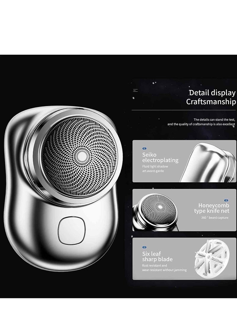 SYOSI Portable Electric Shaver, Electric Razor for Men, Mini-Shave,Pocket Size Portable Shaver,Beard Trimmer for Men, Hair Clippers & Hair Trimmer,Wet and Dry Mens Razor for Home,Car,Travel  - Image 4