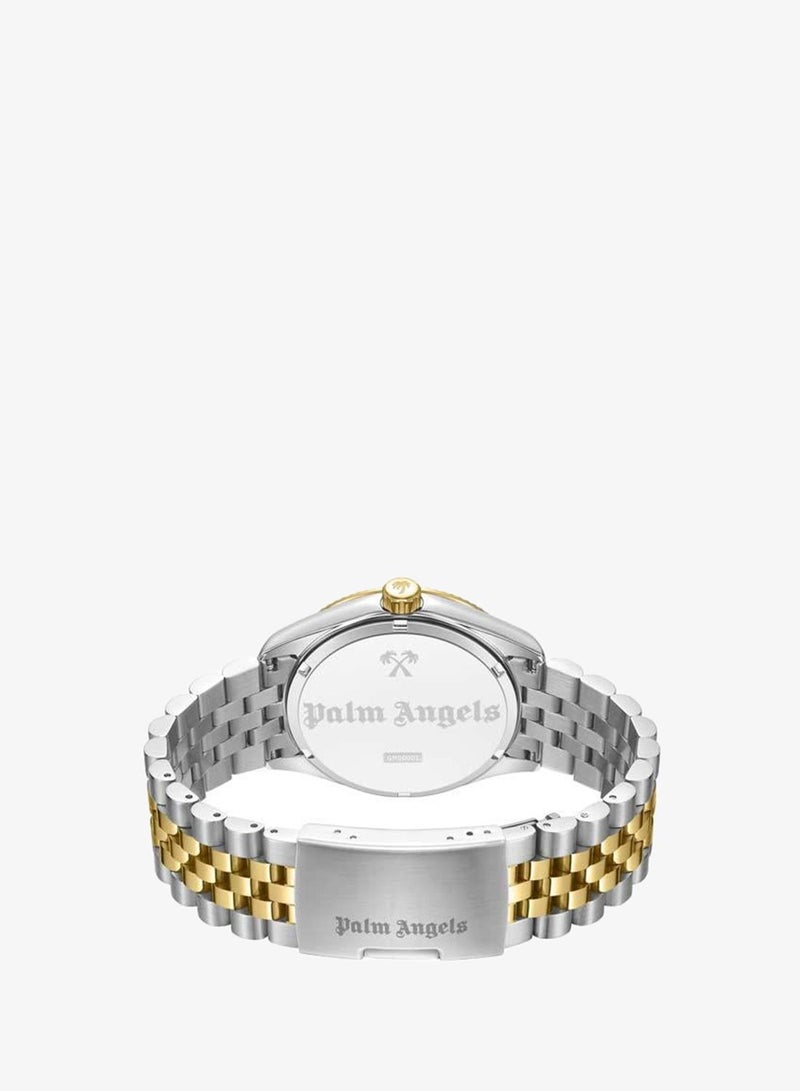 Palm Angels Primo Silver Dial Silver Gold Stainless Steel Bracelet Analog Watch for Men, 42mm - Image 3