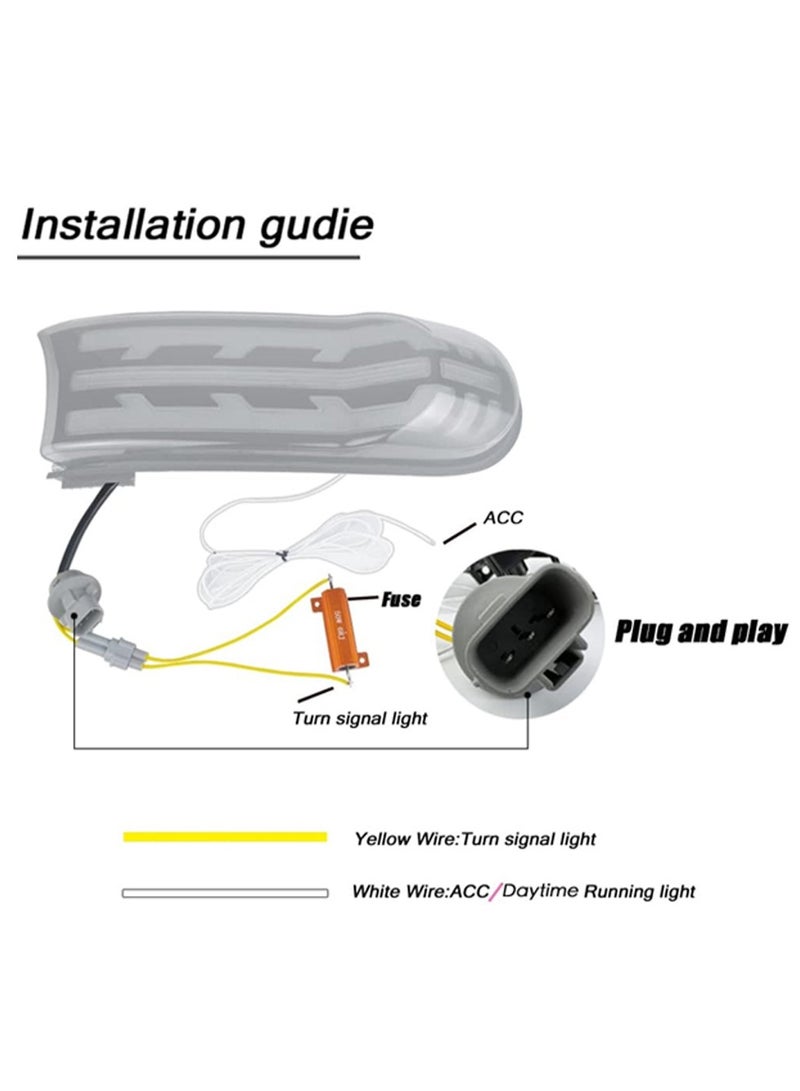 Toyota FJ Cruiser 2007–2022 LED Corner Headlights (Black Housing, Smoked Lens) – Switchback DRL White/Amber Turn Signal Upgrade - Image 2