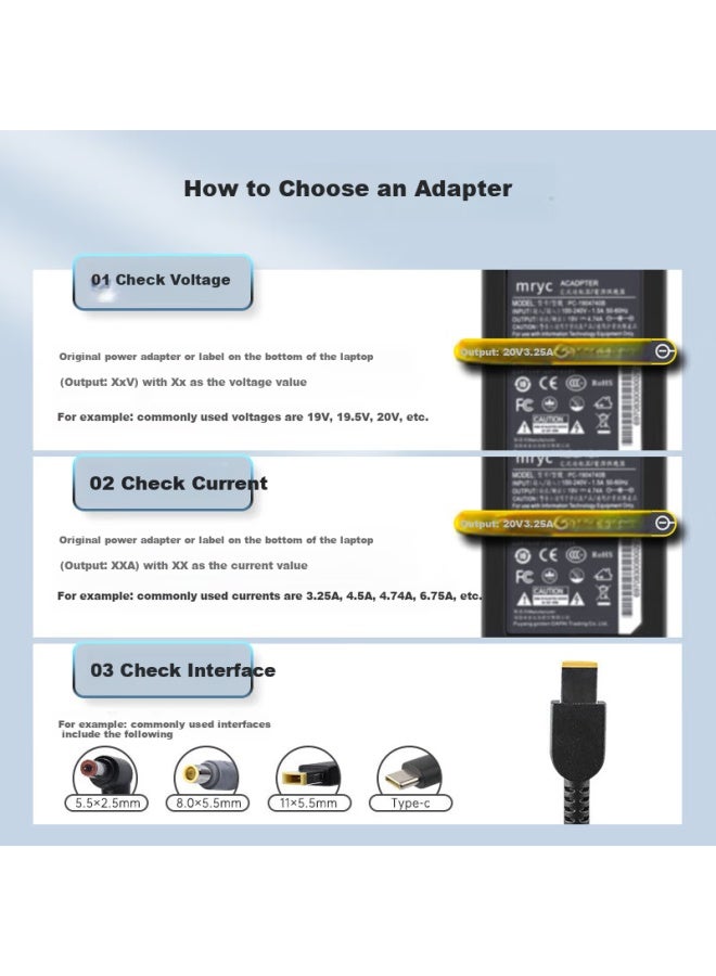 Mryc Lenovo Laptop Charger Thinkpad 20v 2.25a 45w Type-c X1 X280 T480s E14/thinkbook14 Power Adapter Cable - Image 1