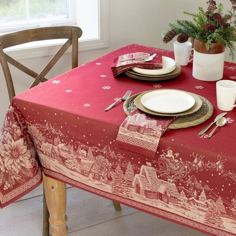 Benson Mills Engineered Jacquard Heavyweight Fabric Table Cloth Holiday Winter and Christmas Tablecloth Christmas Story 60 x 140 Rectangular - Image 3