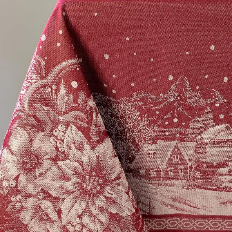 Benson Mills Engineered Jacquard Heavyweight Fabric Table Cloth Holiday Winter and Christmas Tablecloth Christmas Story 60 x 140 Rectangular - Image 2