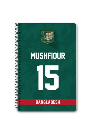 Designer A5 Spiral Notebook Memo Notepad Journal Player - Mushfiqur Rahim, Jersey Number -15 (With Logo) - pzsku/Z9B188A84A302AE5741FBZ/45/_/1695038589/7ed32e6e-0299-4ee3-9ad0-a3e709752ff2