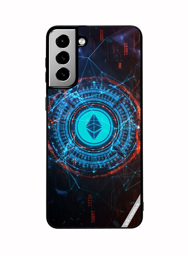 VR CREATIVE Protective Case Cover For Samsung Galaxy S21 FE 5G Etherium Design Multicolour - Image 1