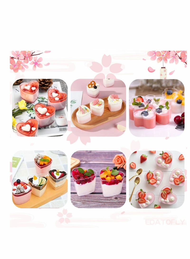 KASTWAVE Dessert Cups, 60ml Plastic with 50 Soup Spoons, Mousse, Clear Parfait Appetizer Cup for Pudding Party, Reusable - Image 2