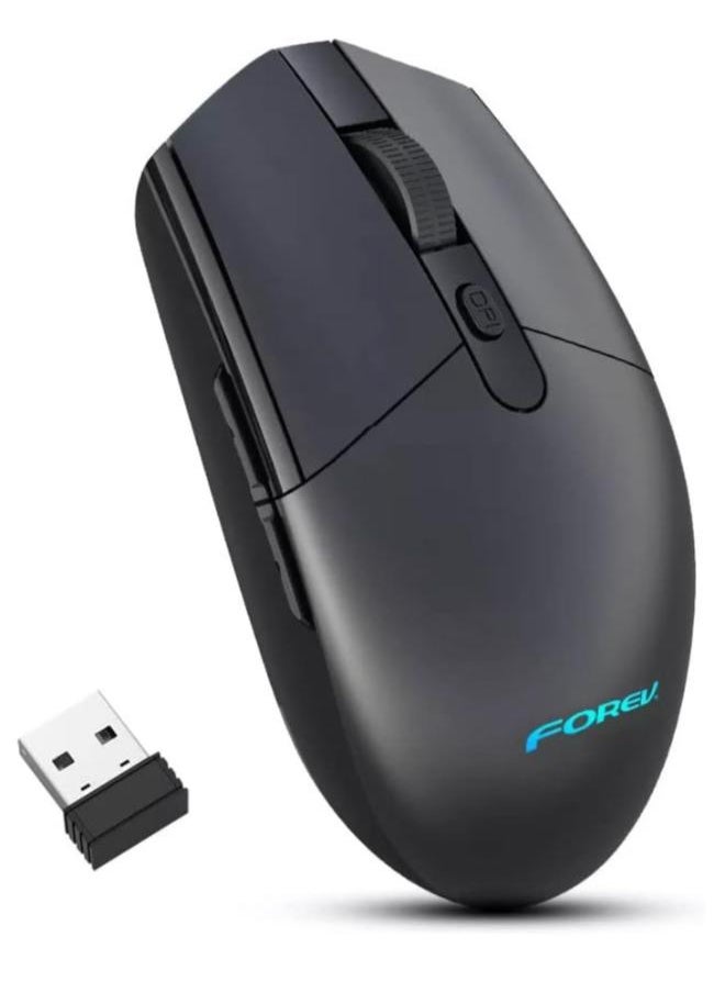 Forev - For Forev FV-G304 Wireless Mouse – 2.4G Wireless office business mic – 6 Buttons – 3200DPI – Energy saving – ON/OFF Button – Ergonomic Design – Effective distance 10m – (1x AA Battery) | Black - Image 1