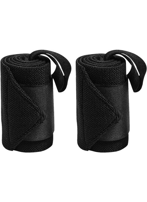 Wrist Wraps for Weightlifting and Fitness - Adjustable Support Straps with Thumb Loops, Compression for Men & Women, Suitable for Gym, Powerlifting, Cross-Training, Yoga, 21-Inch, Set of 2