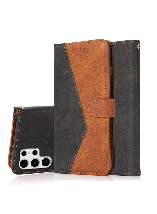 The Bros Case For Samsung Galaxy S25 Ultra 5G Dual-color Stitching Leather Phone Case