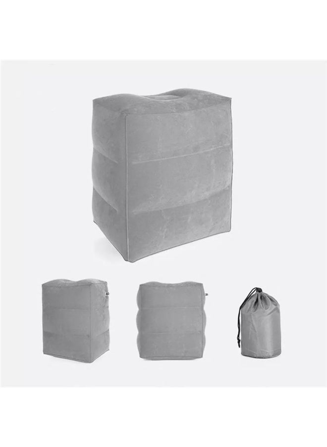Portable Travel Inflatable Footrest Pillow Deep Gray - Image 2