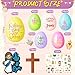Motionchic 50 Pack Easter Eggs with Mini Jesus Figurines Wooden Cross Religious Basket Fillers He Is Risen Plastic Easter Eggs for Kids Party Favors Classroom Prizes Game Supplies - Image 4