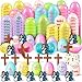 Motionchic 50 Pack Easter Eggs with Mini Jesus Figurines Wooden Cross Religious Basket Fillers He Is Risen Plastic Easter Eggs for Kids Party Favors Classroom Prizes Game Supplies - Image 2