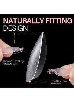 AILLSA AILLSA Short Almond Nail Tips 450PCS Soft Gel Double-sided Matte Nail Tips Clear Pre-Buff Gel Nail Tips No Need Base Coat Press on Nail Tips for Nail Tips Extension 15 Sizes  - Image 4
