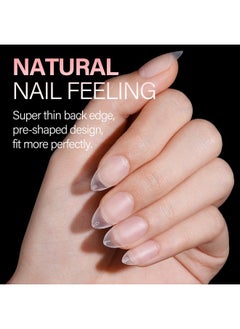 AILLSA AILLSA Short Almond Nail Tips 450PCS Soft Gel Double-sided Matte Nail Tips Clear Pre-Buff Gel Nail Tips No Need Base Coat Press on Nail Tips for Nail Tips Extension 15 Sizes  - Image 5