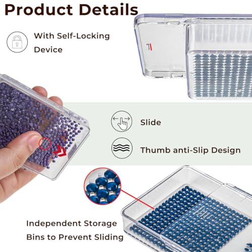 Tonyutech 60 Piece Set of Diamond Painting Storage Containers, 2-in-1 Diamond Painting Trays and Racks, Diamond Art Accessories, Diamond Art Diamond Storage - Image 2