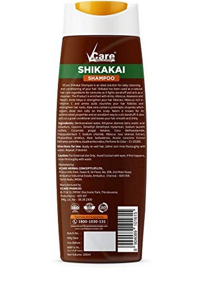 VCare شامبو شيكاكاي بخلاصة الأملا والكركديه والصبار والنيم 200 مل (عبوة من 3 قطع)  - Image 4