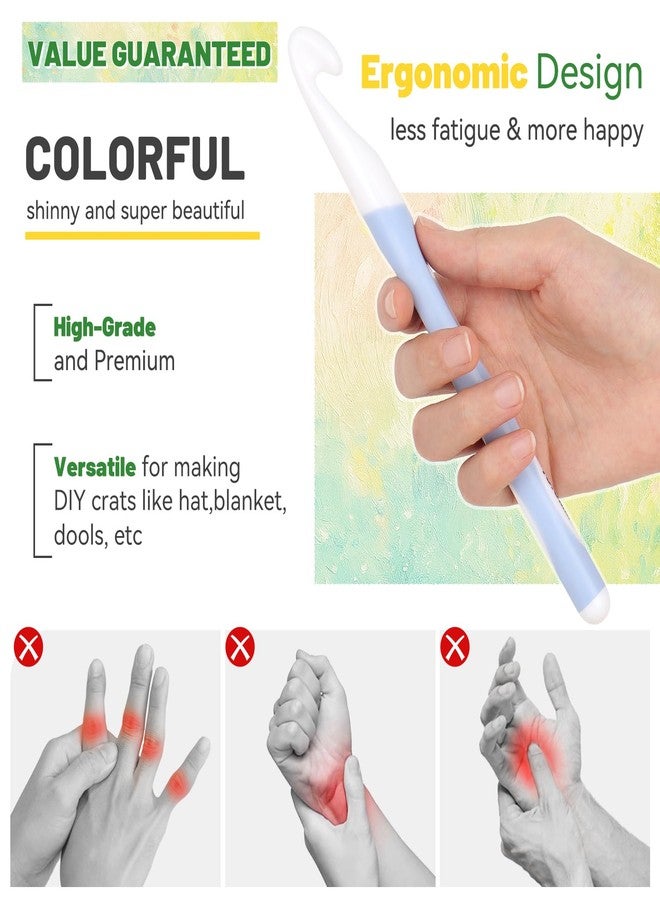 Aeelike Large Crochet Hooks Set, 8 PCS Colorful Crochet Hooks Size 6.0mm 7mm 8mm 9mm 10mm 12mm 15mm 20mm for Thick Bulky Yarn Blankets DIY Crafts, Ideal Gift - Image 3