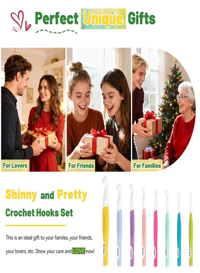 Aeelike Large Crochet Hooks Set, 8 PCS Colorful Crochet Hooks Size 6.0mm 7mm 8mm 9mm 10mm 12mm 15mm 20mm for Thick Bulky Yarn Blankets DIY Crafts, Ideal Gift - Image 5