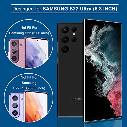 LYWHL [2+2 Pack for Samsung Galaxy S22 Ultra Privacy Screen Protector [Support Fingerprint ID] Anti-Blue Light Eye Protection Anti-Spy Anti-Glare Purple Flexible Film + Camera Lens Glass Protector - Image 2