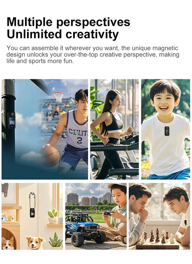 Generic 2.7K HD mini sports camera, new 180° rotating multi-angle outdoor camera, 1.47 HD magnetic camcorder, portable thumb camera with 32GB memory card, WIFI camera for vlog recording, cycling, travel, sports DV  - Image 2