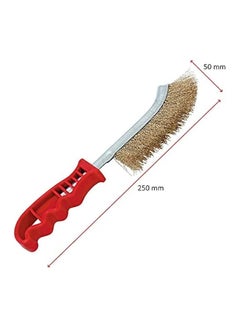 erorex Steel Coated Hand Brush Wire Brush With Pvc Handle For Cleaning Rust & Slag (Gold)  - Image 3