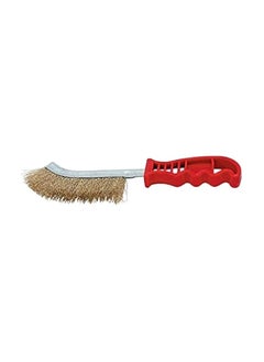 erorex Steel Coated Hand Brush Wire Brush With Pvc Handle For Cleaning Rust & Slag (Gold)  - Image 2