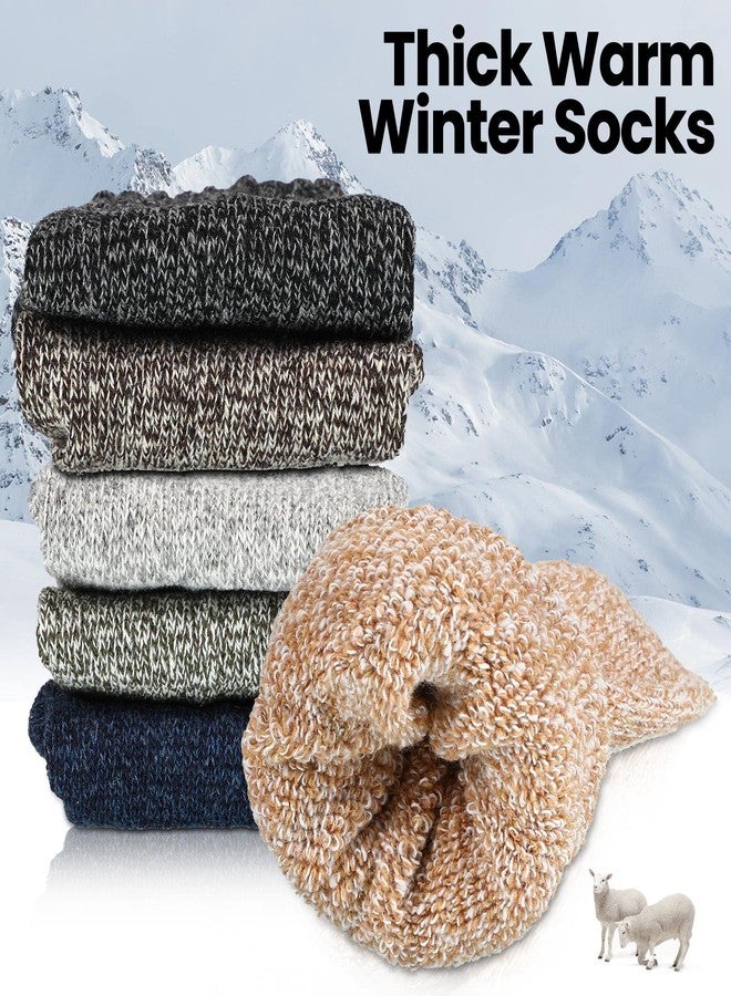JaGely 24 Pairs Mens Hiking Wool Socks Warm Thermal Men Sock Set Athletic Thick Winter Boot Socks for Cold Weather, One Size, Multicolored - Image 4