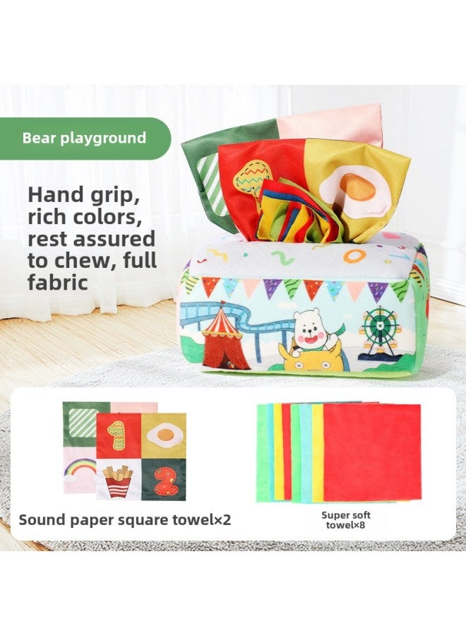 Baby's Hand Tear-free Simulation Paper Towel Box Finger Exercise Baby's Paper Cloth Book 6 Months Toy-Color:Dinosaur Napkin Box  Boxed Hlx114a  - Image 4
