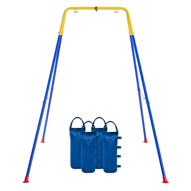 FUNLIO Foldable Swing Stand for Kids with 4 Sandbags Heavy Duty Metal AFrame IndoorOutdoor for Backyard Suitable Most ToddlerBaby JumperHammock Chair