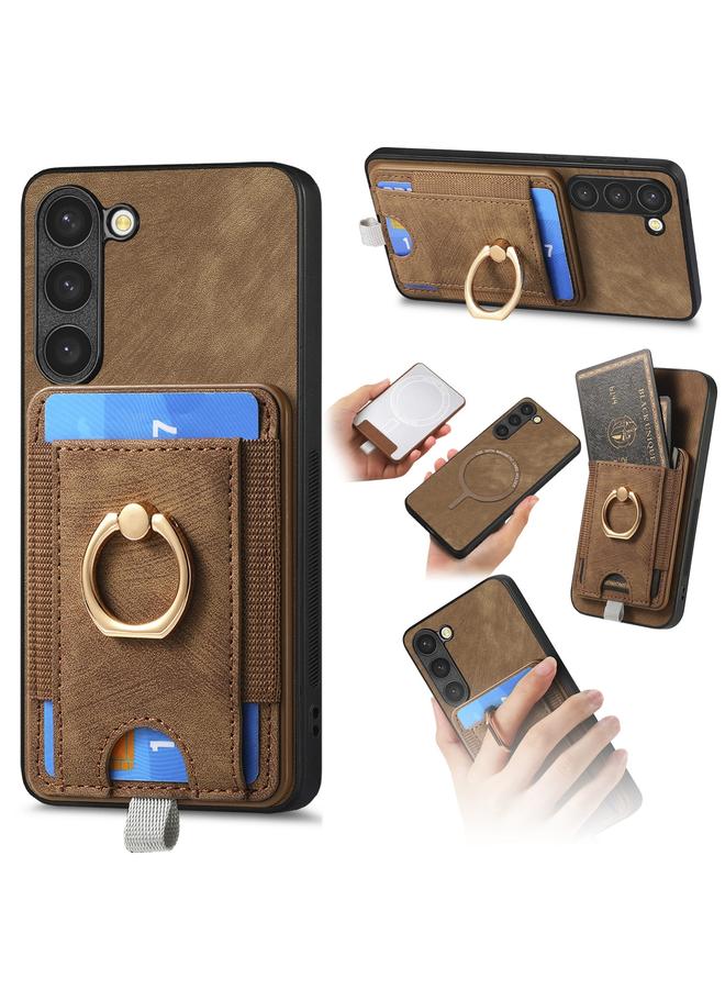 S-TOP Case For Samsung Galaxy S20 Retro Splitable Magnetic Card Bag Leather Phone Case - Image 1