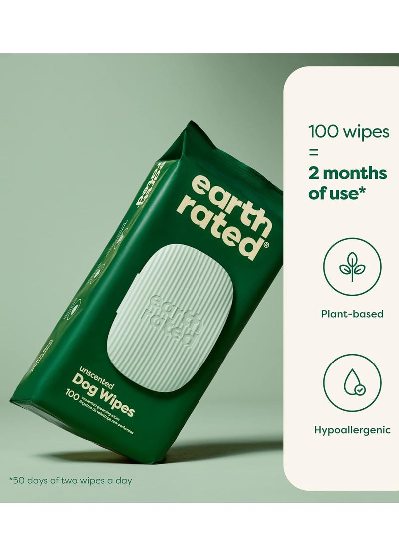 Earth Rated مناديل تنظيف للكلاب من نباتات سميكة برائحة اللافندر 100 قطعة - Image 3