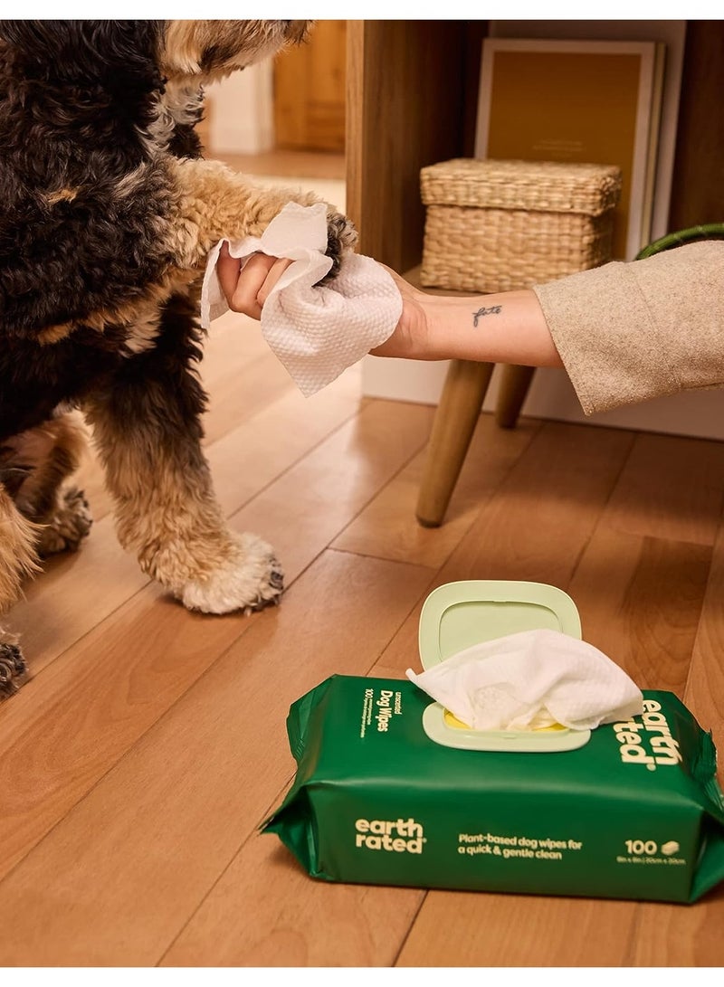 Earth Rated مناديل تنظيف للكلاب من نباتات سميكة برائحة اللافندر 100 قطعة - Image 4