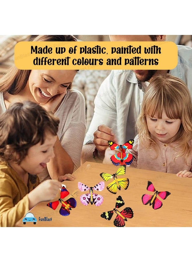 فنبلاست لعبة الفراشة الطائرة من فن بلاست، ألعاب الفراشات السحرية القابلة لللف، ألعاب الفراشات الملونة للأولاد/البنات، فراشات بلاستيكية طائرة للأطفال، ألعاب الجنيات للبنات/الأولاد - متعددة الألوان (عبوة من 6 قطع) - Image 5