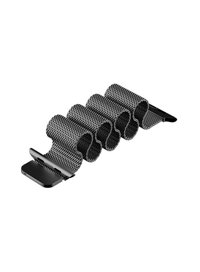 موكوم سوار بديل ميلانيز حلقي من ستانلس ستيل لساعة أبل سيريز 7 مقاس 45 ملم رمادي - Image 2