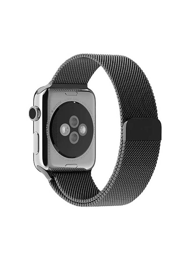 موكوم سوار بديل ميلانيز حلقي من ستانلس ستيل لساعة أبل سيريز 7 مقاس 45 ملم رمادي - Image 1