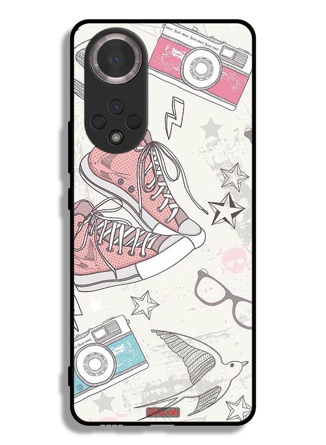 Tolwak Honor 50 Protective Case Cover Canva Shoes And Camera Art - Image 2