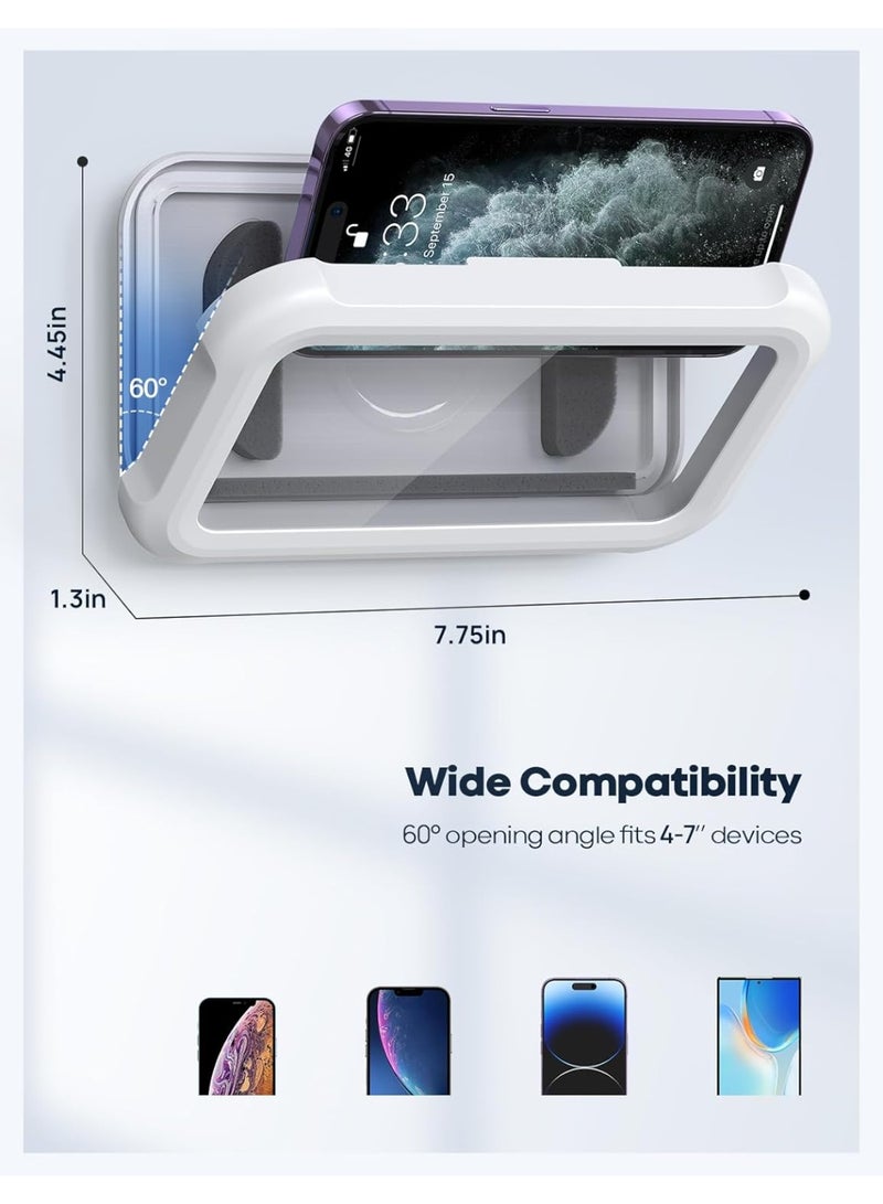 Bukela Shower Phone Holder Waterproof - 360° Rotation, Adjustable Wall Phone Mount, Bathroom Bathtub Cell Phone Stand, Water Proof Anti Fog Case Cover for iPhone 17 Pro Max Air, 4-7" Phones - Image 2