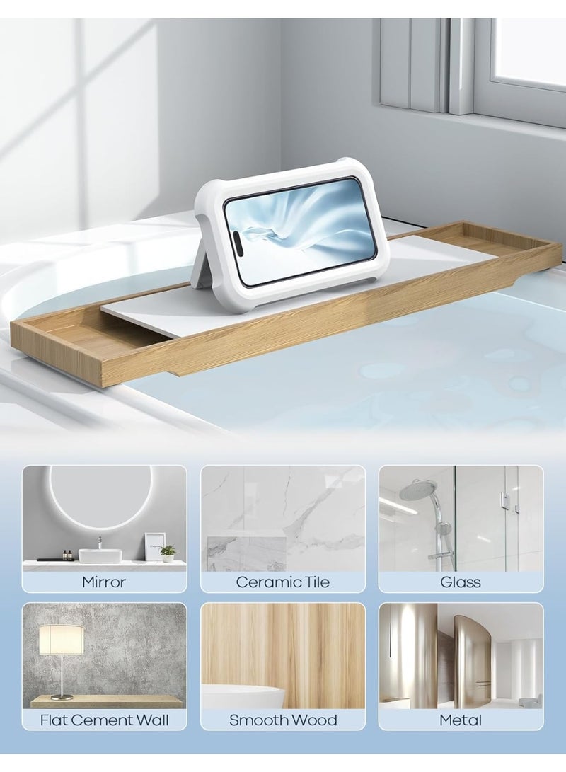 Bukela Shower Phone Holder Waterproof - 360° Rotation, Adjustable Wall Phone Mount, Bathroom Bathtub Cell Phone Stand, Water Proof Anti Fog Case Cover for iPhone 17 Pro Max Air, 4-7" Phones - Image 5